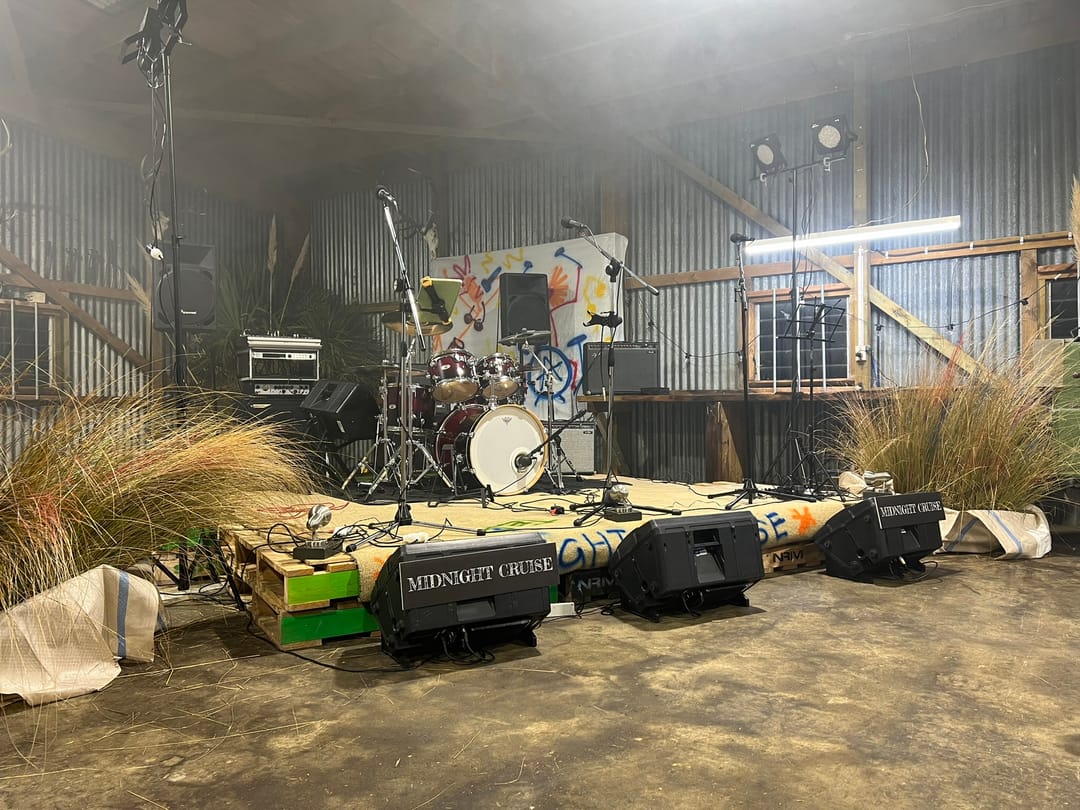Midnight Cruise full band setup for a Southland corporate function